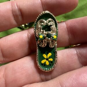 VINTAGE OPEN SHOE (ENAMEL) PIN BROOCH
